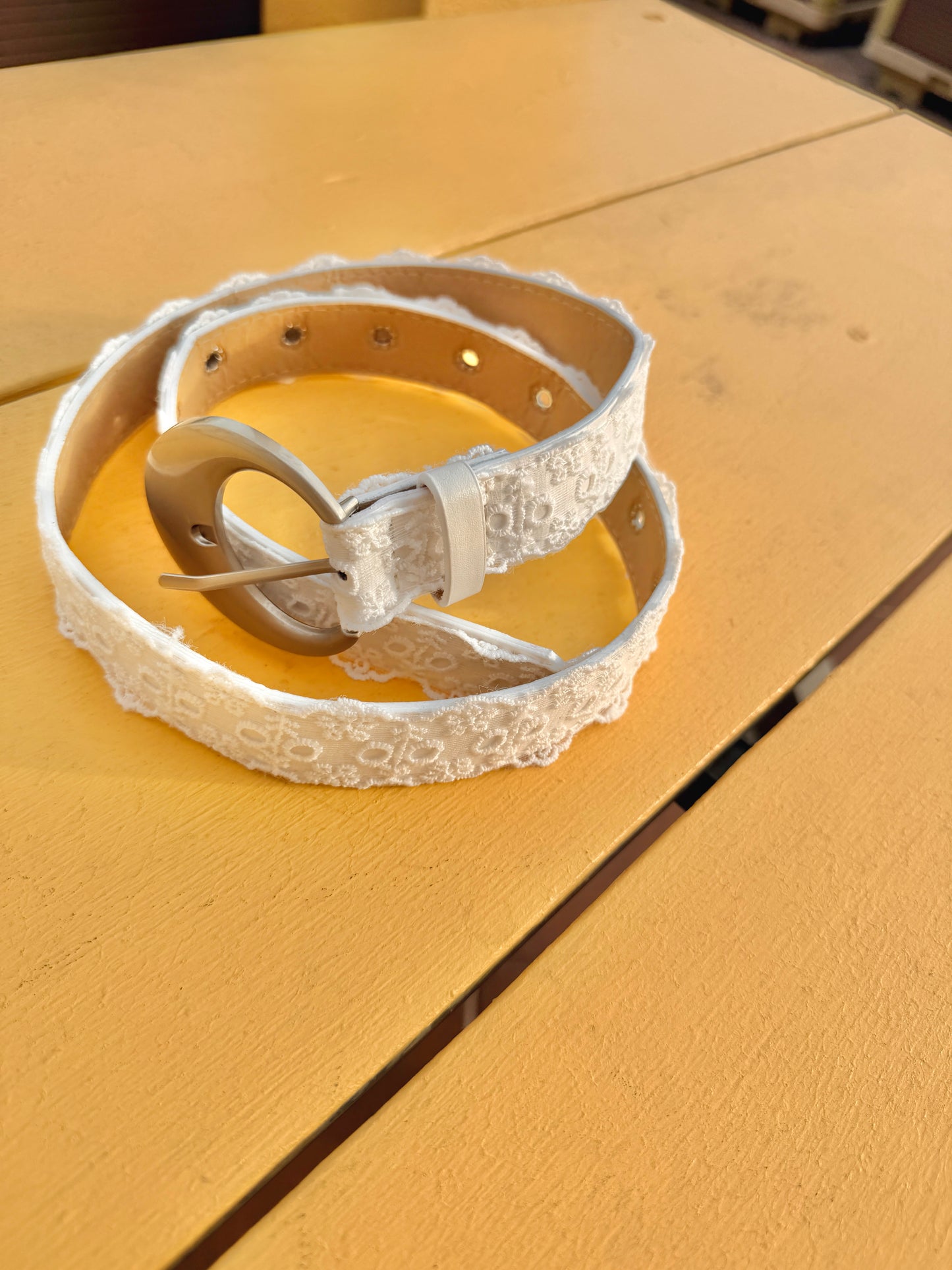 White Lace Belt