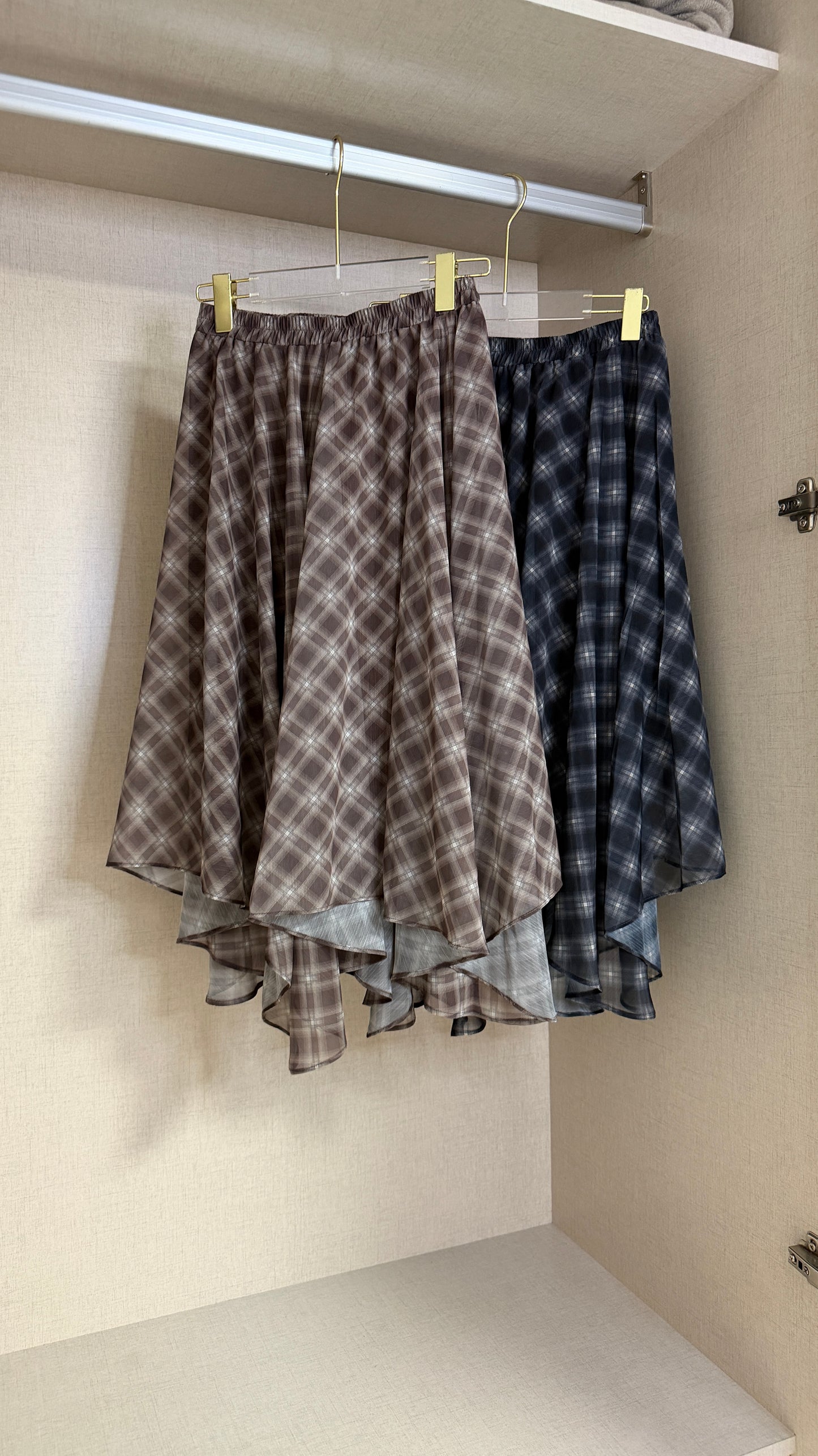 韓國連線✨Plaid Chiffon Skirt