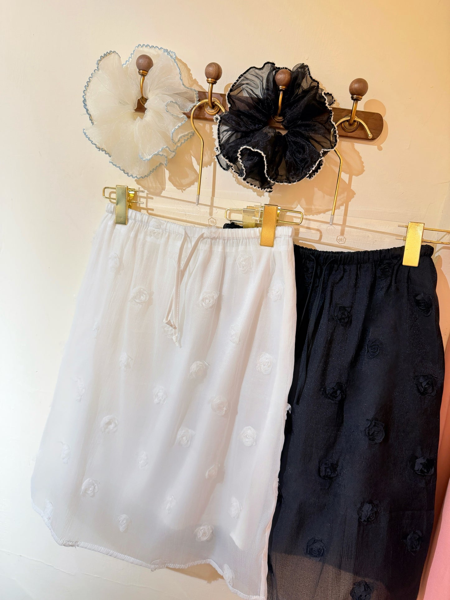 3D-Flower Chiffon Skirt