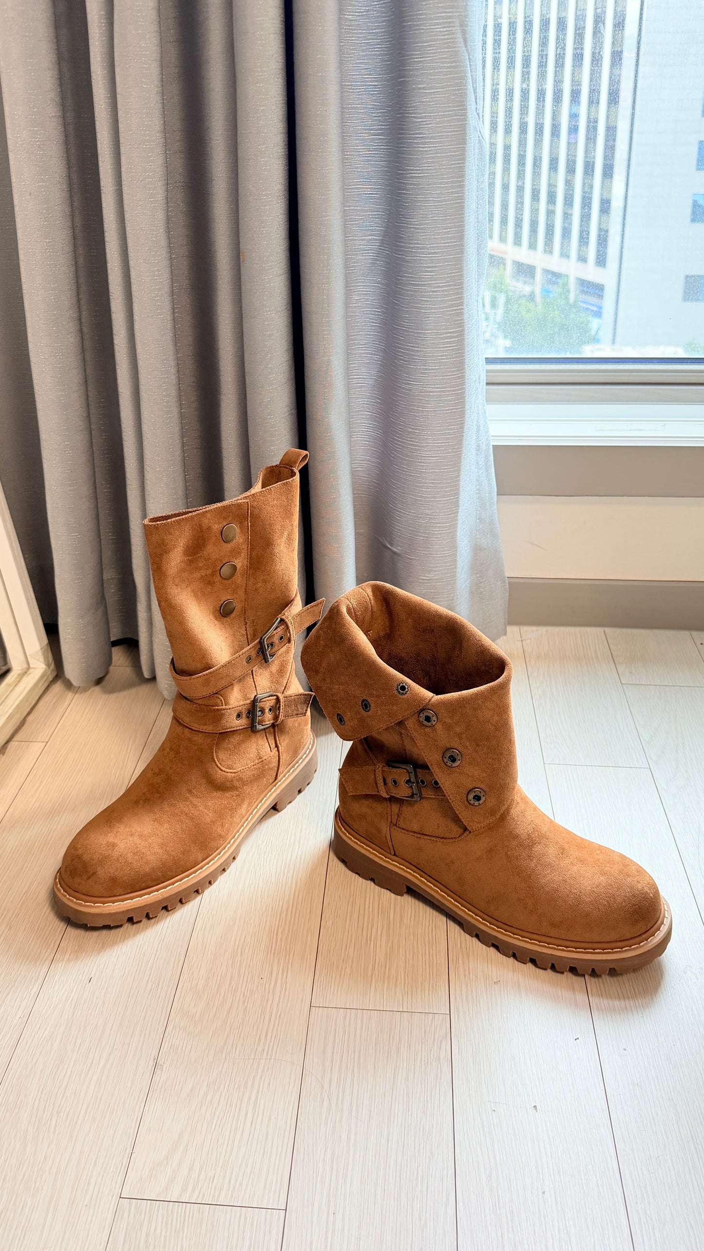 韓國連線⚡️2-way可反褶Suede Boots(內設3cm隱形踭)