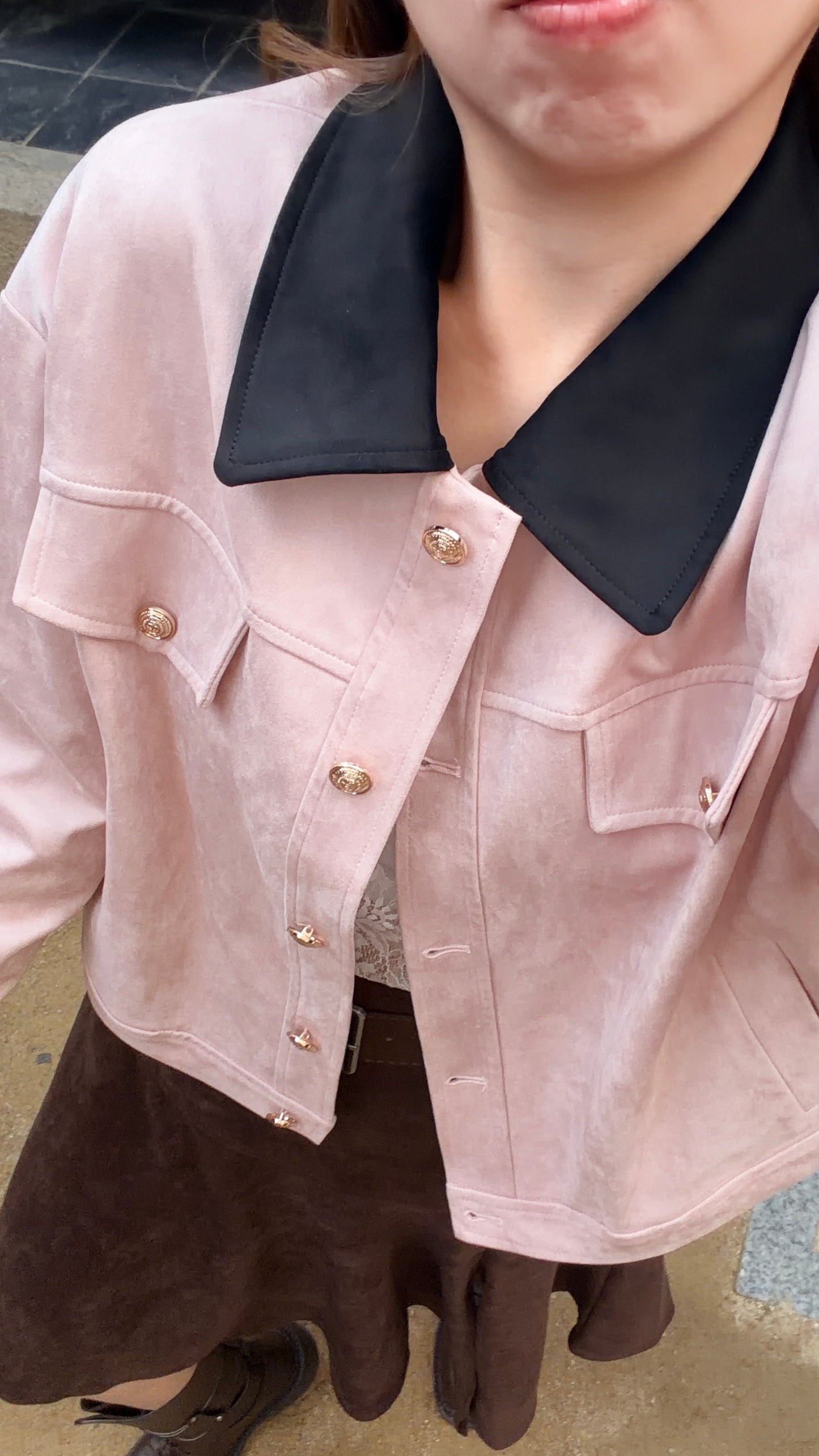 韓國連線⚡️Black Pink Suede Jacket