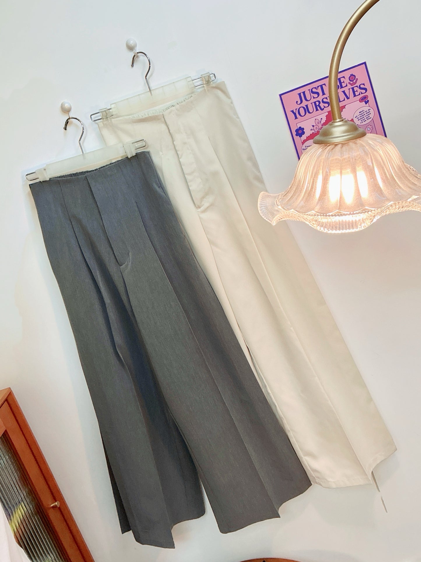 側褶直腳西裝長褲