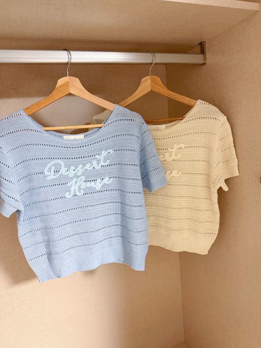 韓國連線🇰🇷Emb. Knit Top￼