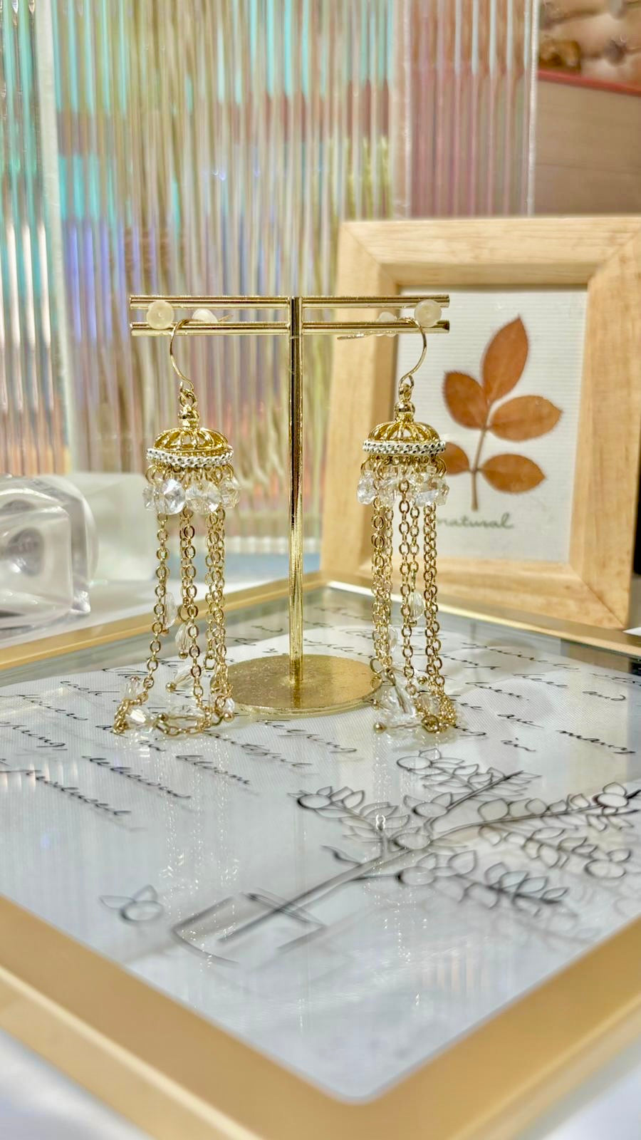 水晶吊燈閃石耳環