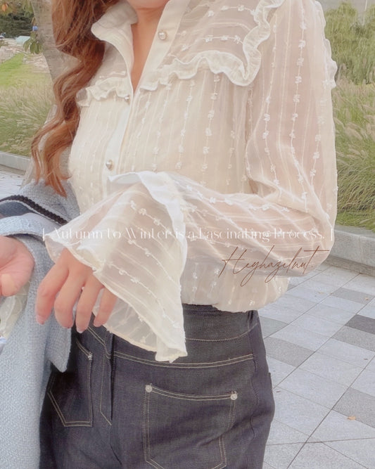 韓國連線⚡️Fair Lace Shirt Top