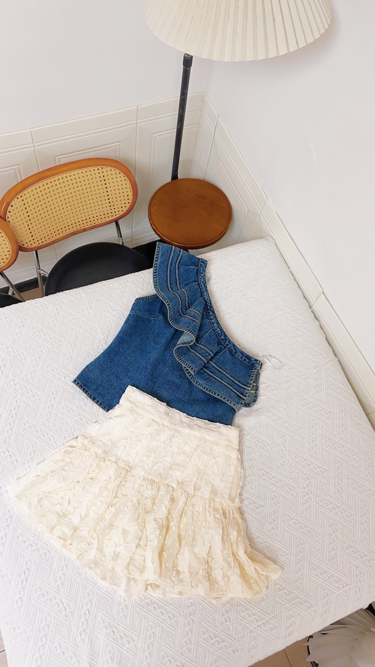 洗水牛仔Ruffles Top