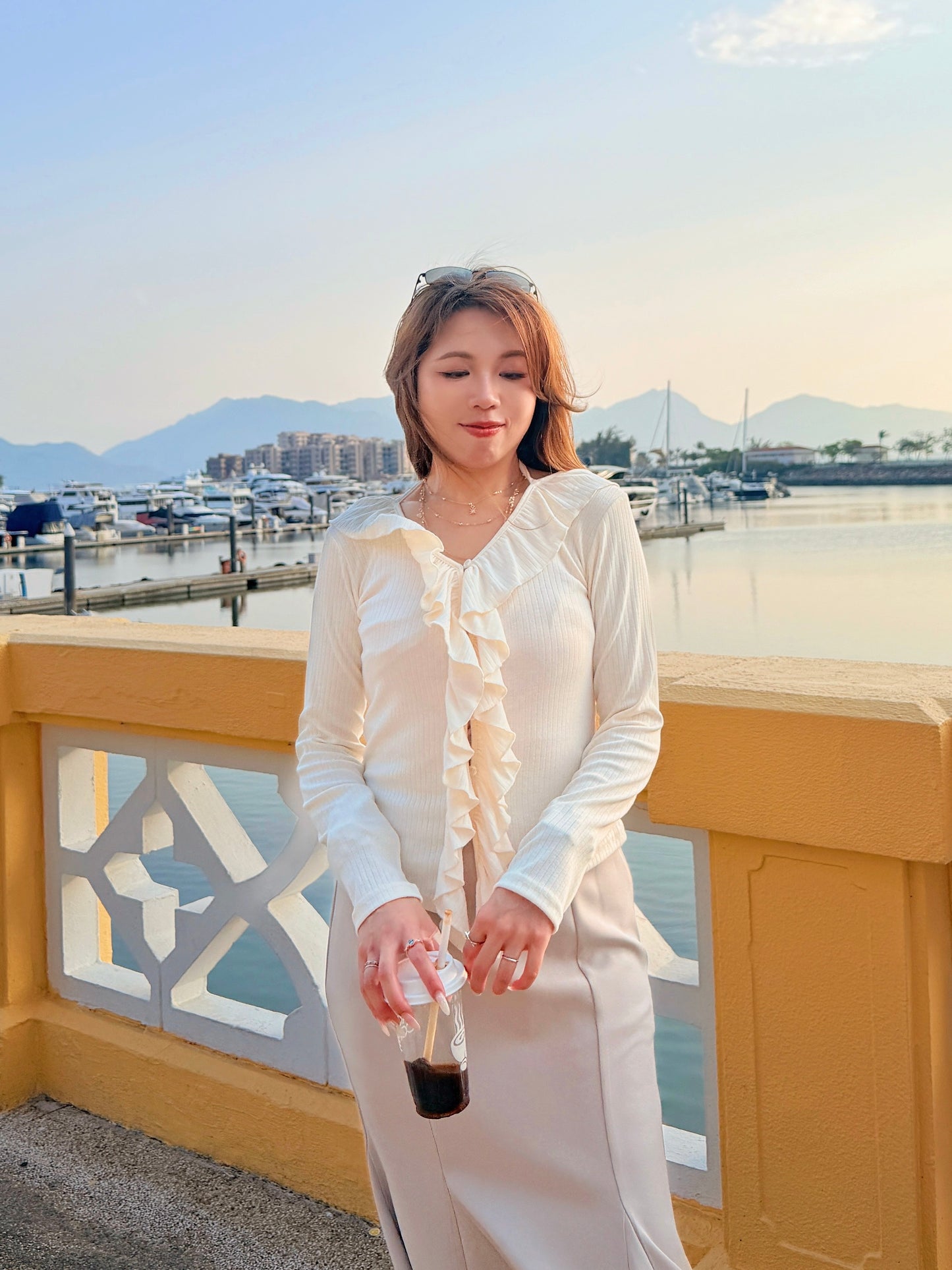 浪漫序曲・層次感荷葉邊針織Top