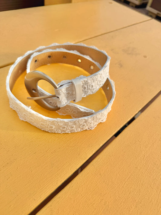 White Lace Belt