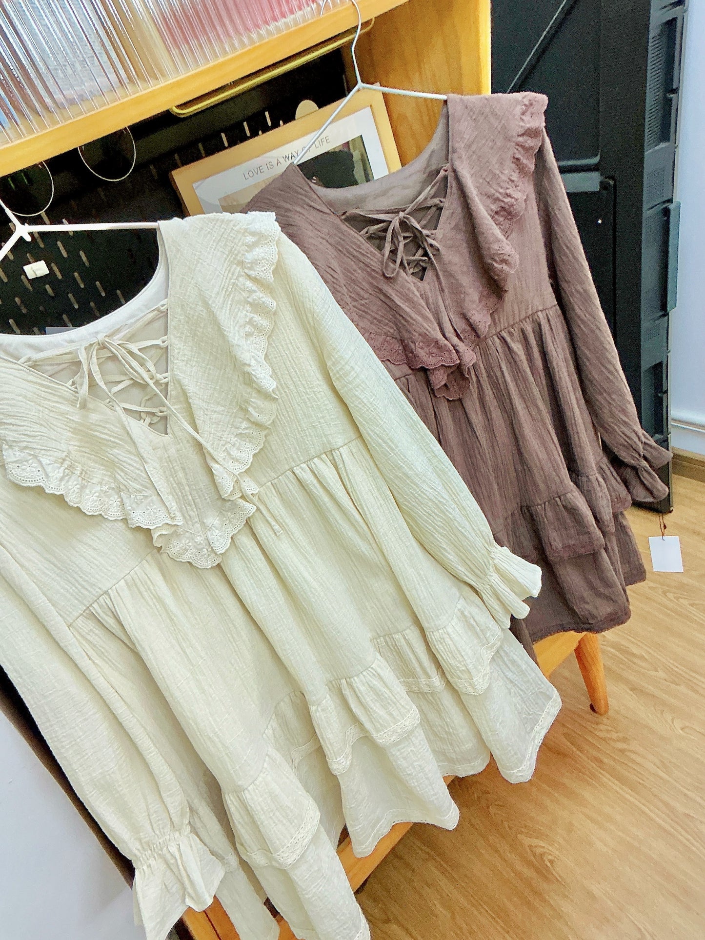 波希米亞風棉麻質連身裙￼