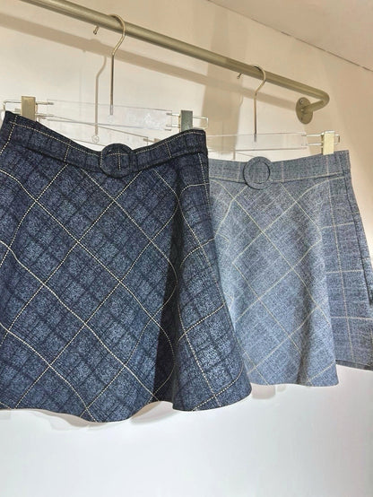 英倫格圓枱cut短SKIRT