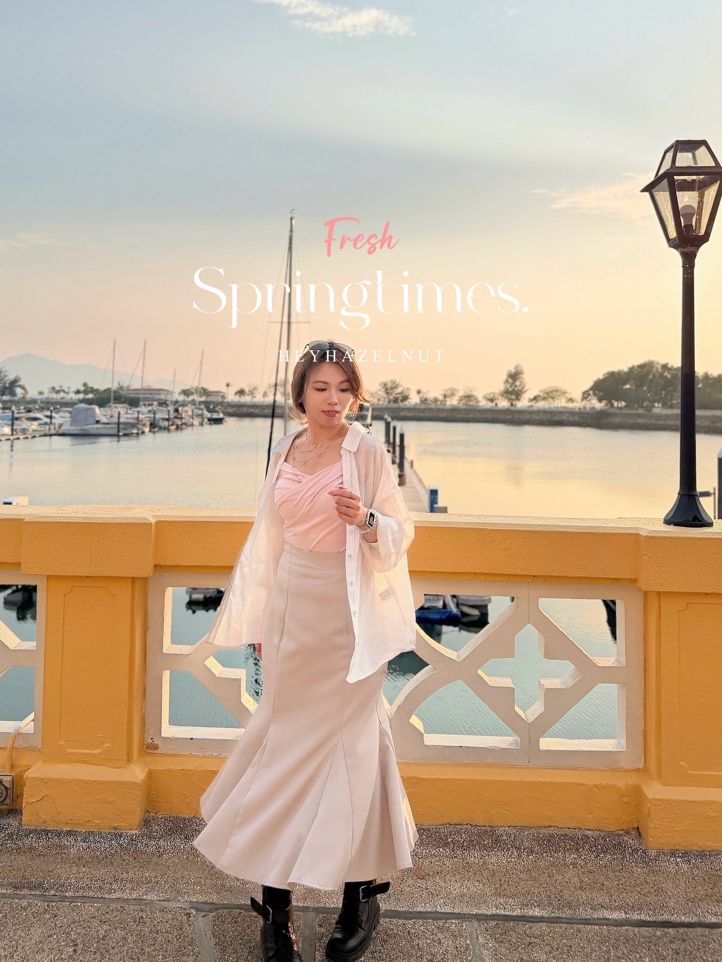 慵懶感後綁帶透膚直條紋襯衫