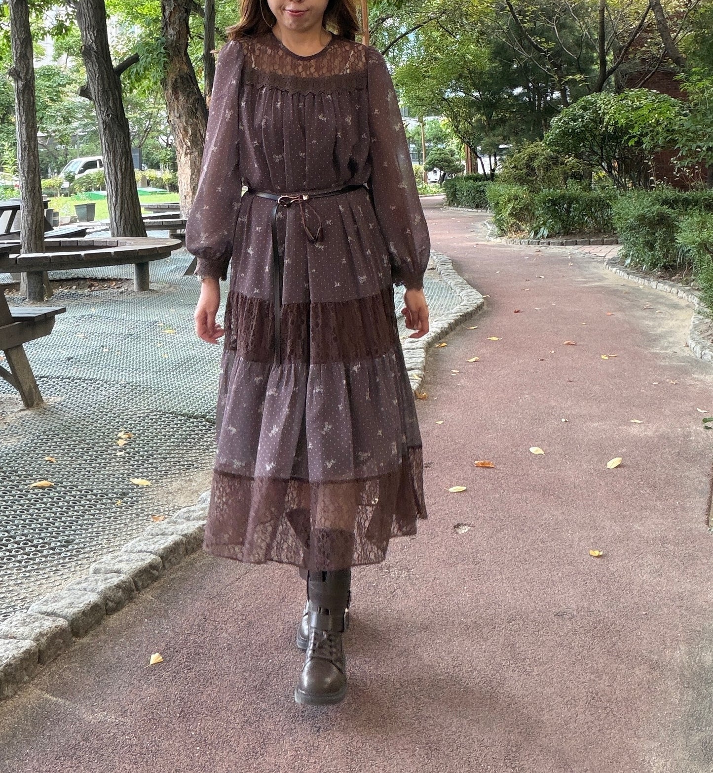 韓國連線⚡️Lace with Floral Printed Combo OPS