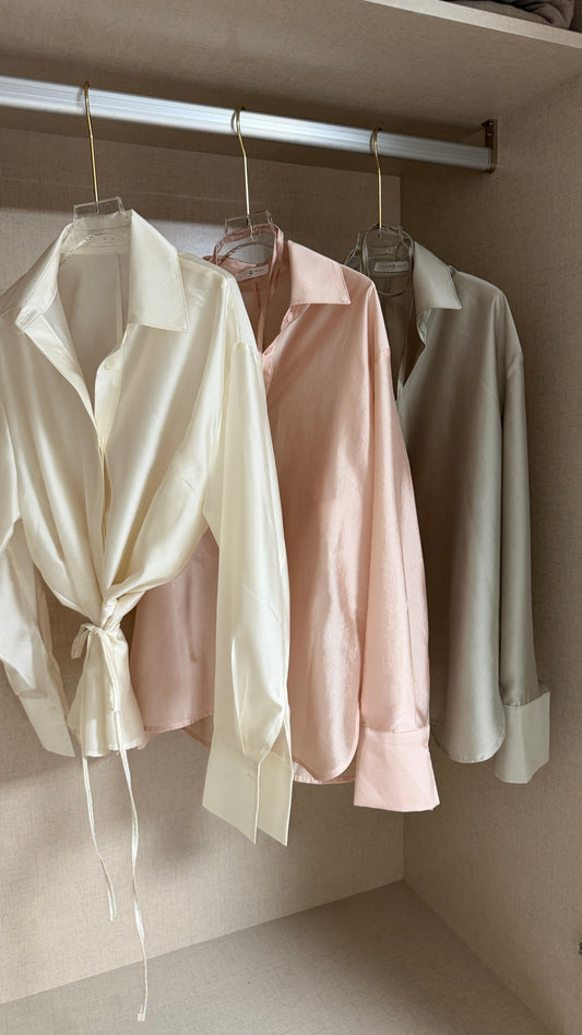 韓國連線⚡️Elegance Slik Tencel Shirt Top