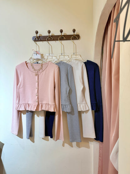 百搭神器・波浪下擺珍珠排扣Cardigan