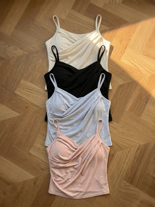 Mousse麻糬感抓褶棉質Bra Top