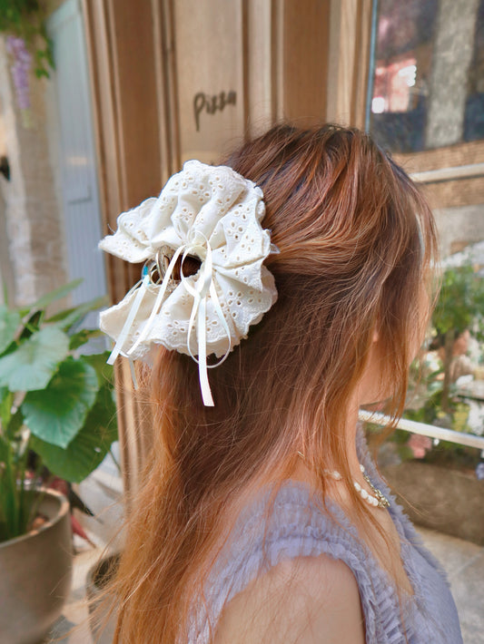 田園風蝴蝶結蕾絲抓夾